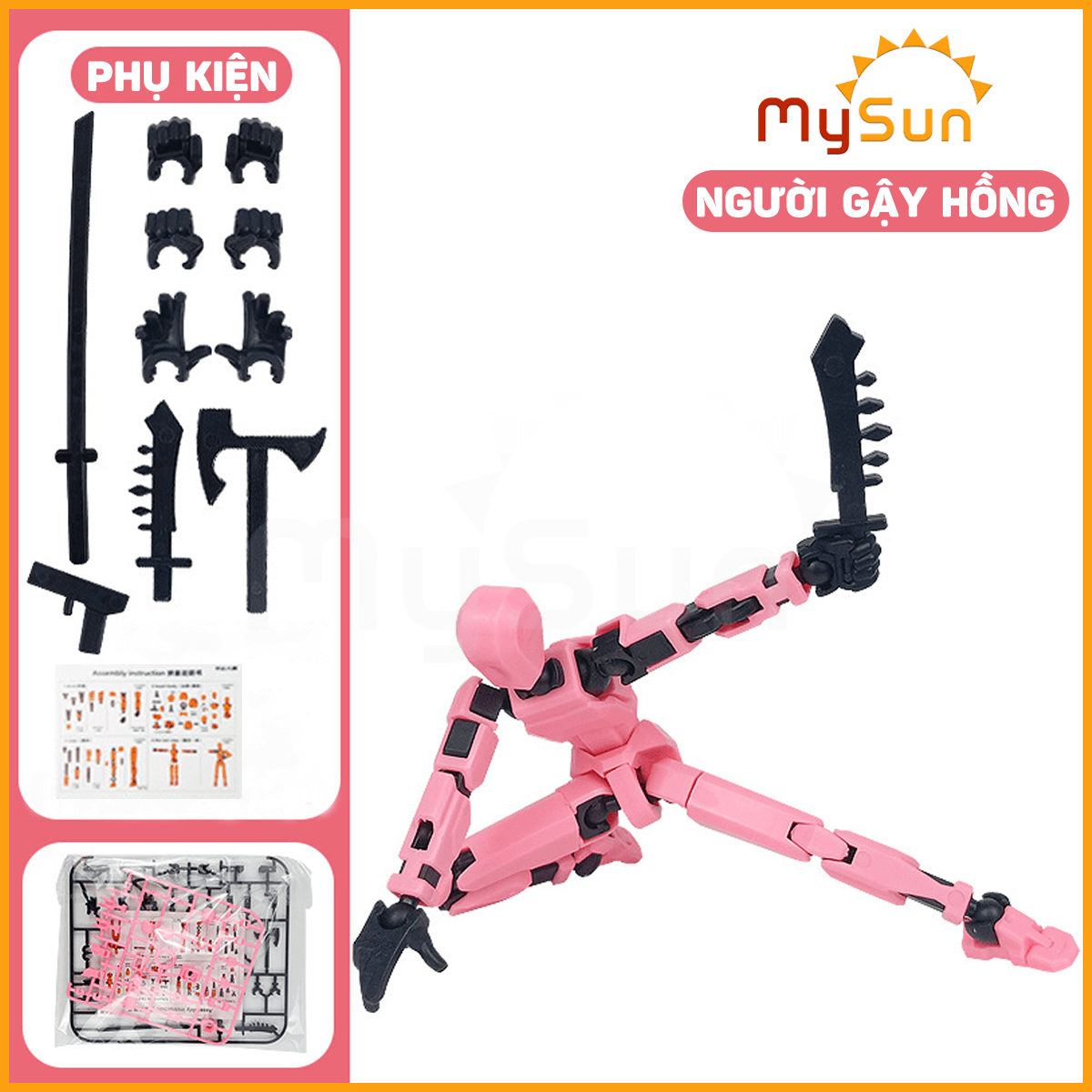 Đồ chơi mô hình người có khớp giá rẻ cử động nhân vật người nộm tập võ MySun