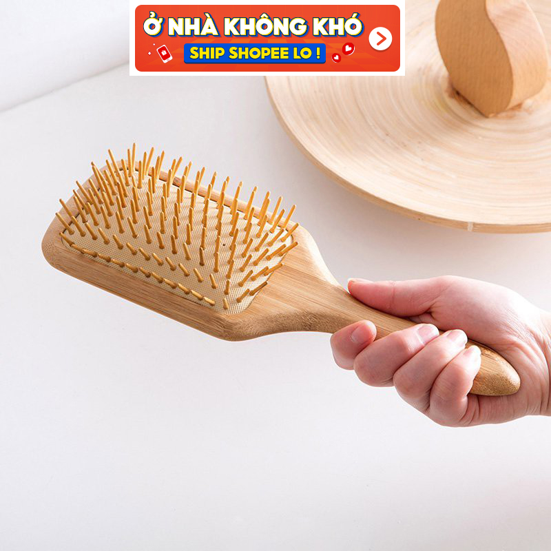 Lược gội đầu💖𝑭𝑹𝑬𝑬𝑺𝑯𝑰𝑷💖Lược wet brush mátxa da đầu đẹp tóc - Lược gỡ rối bằng tre tự nhiên an toàn sức khỏe
