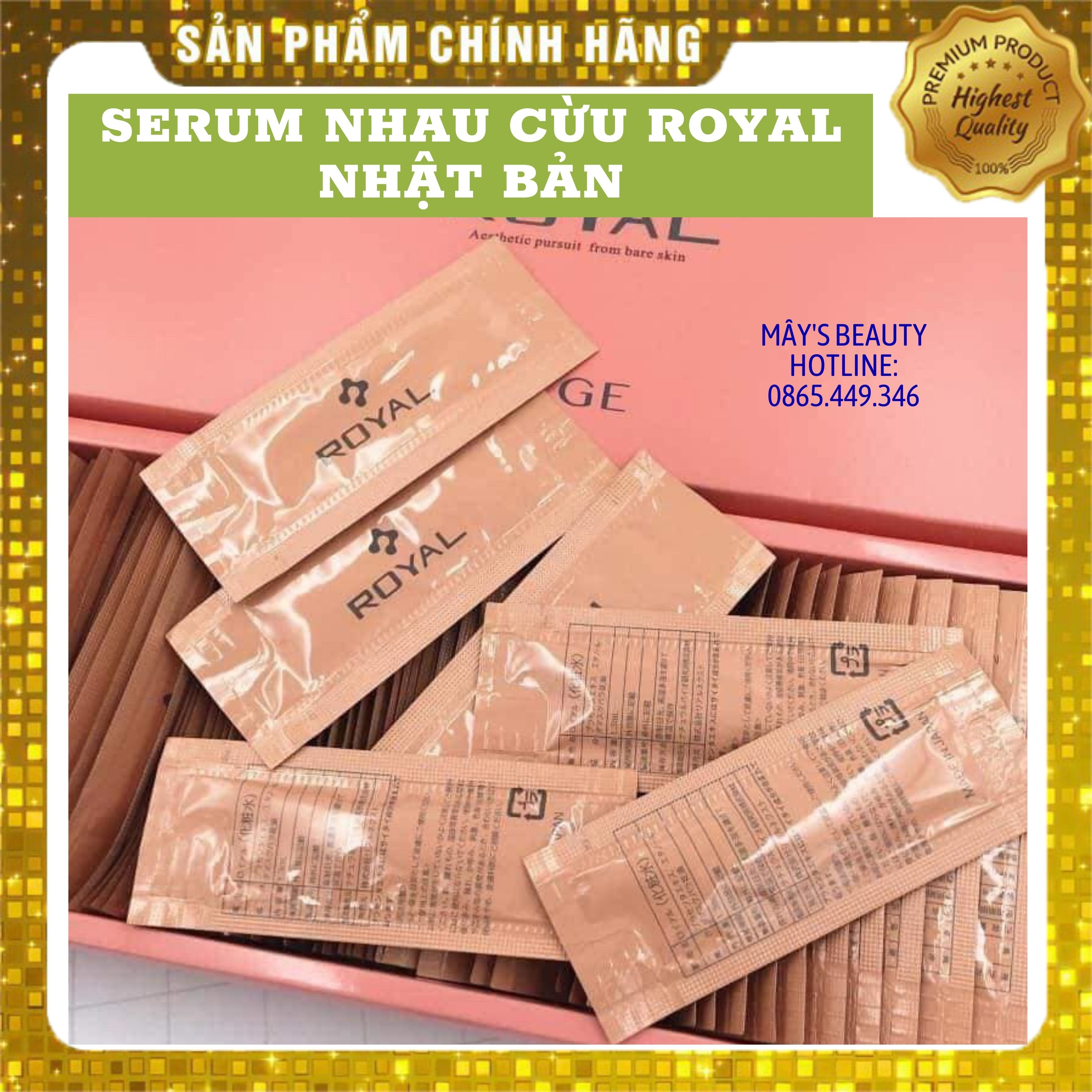 Mặt Nạ Nhau Thai Cừu 💚Hàng Chuẩn Auth💚 Mặt Nạ Royal Nhật Bản Dưỡng Trắng Chống Lão Hóa 1 Gói (Mua 90 Gói Có Kèm Hộp)