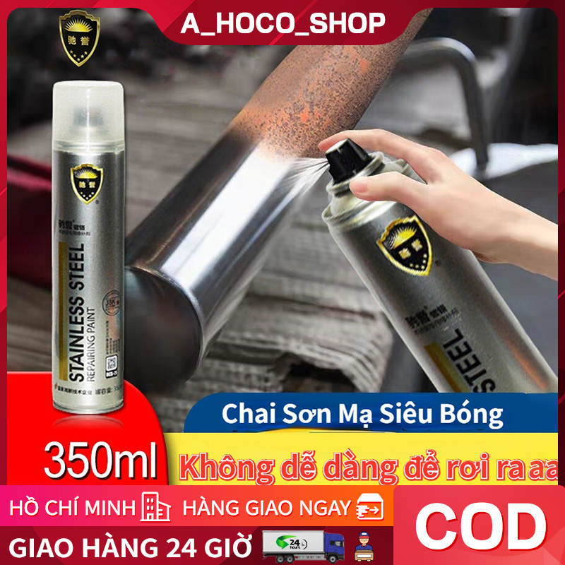 Sơn Bạc Mạ Crom Sơn Xịt Mạ Chrome Sáng Bóng 350ml - Chai Sơn Mạ Siêu Bóng-Sơn xe