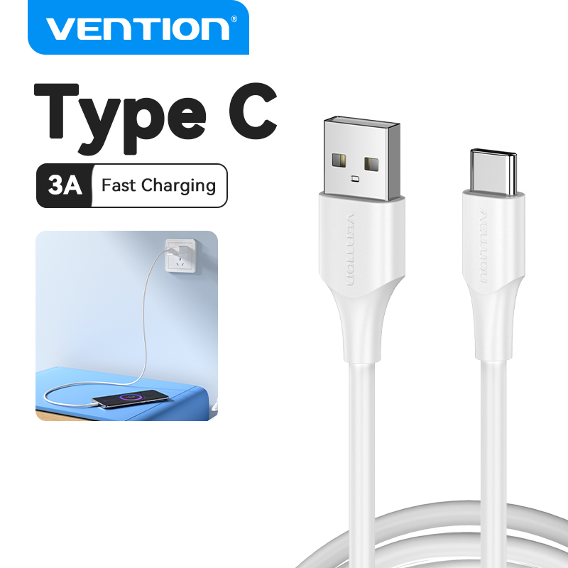 Vention Cáp USB Type C Bộ Sạc USB C Sạc Nhanh 3A Dây Ngày Tháng Cho Huawei P40 Xiaomi Redmi Note 8 C