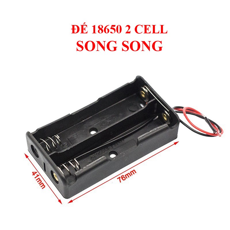 Đế gắn pin 18650 SONG SONG - khay đựng pin có dây - đế lò xo gắn pin 1/2/3/4 cell li-ion