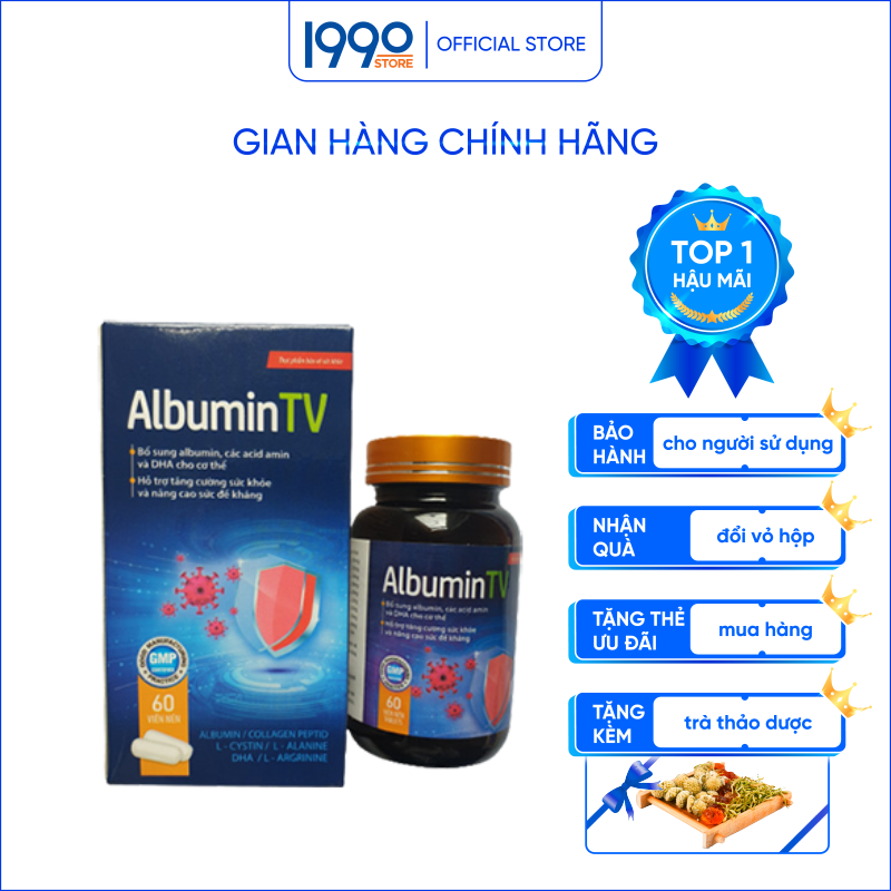 Viên Bổ Sung Albumin Và Acid Amin Giúp Tăng Đề Kháng Albumin Hộp 60 viên