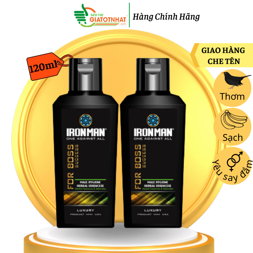 [Hcm]Dung Dịch Vệ Sinh Nam - Dung Dịch Vệ Sinh Dành Cho Nam Giới Dạng Gel Tinh Chất Thảo Dược Ironman For Boss 120Ml - Thiết Kế Nhỏ Gọn(Combo 2 Chai)