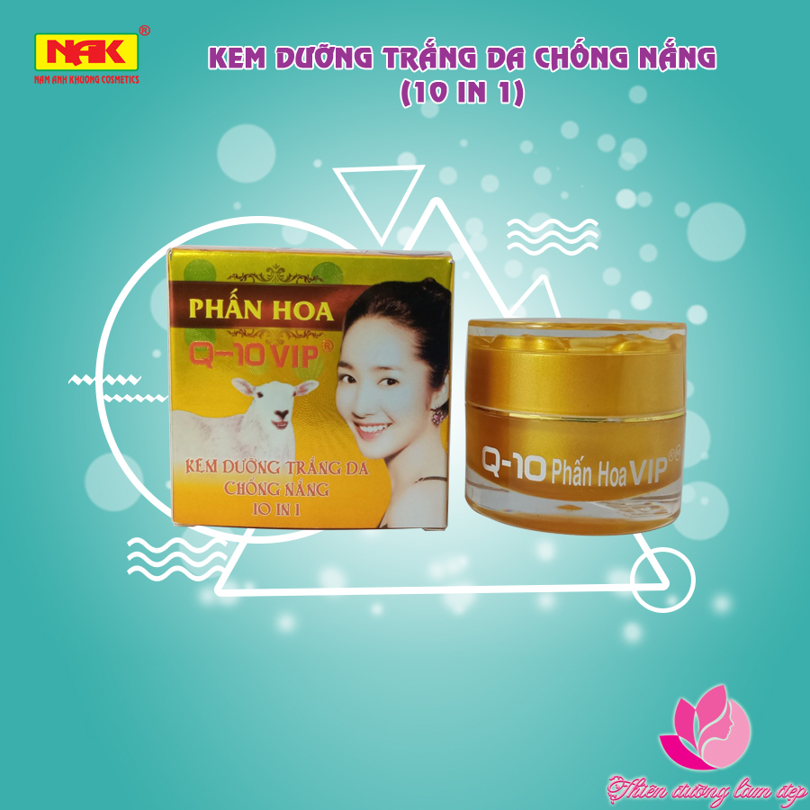 Kem Dưỡng Trắng Da Mờ Thâm Giữ Ẩm Tái Tạo Chống Nắng Kem Phấn Hoa 10 In 1 Q - 10 (30G)