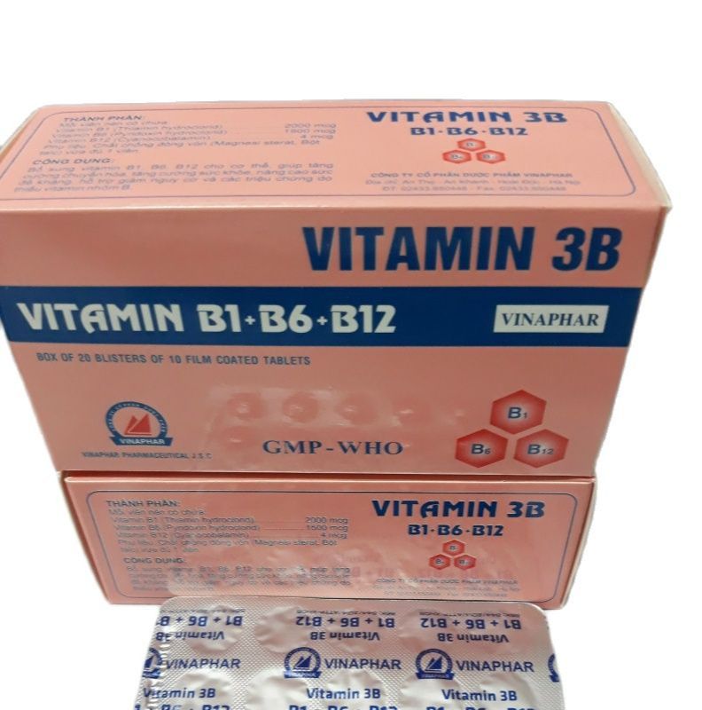 Vitamin 3B nén (B1+B6+B12) Hộp 100 viên