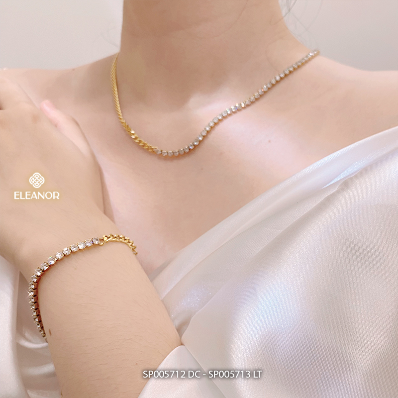Dây chuyền vòng tay nữ Eleanor Accessories bộ trang sức đính đá sang trọng phụ kiện trang sức 5712