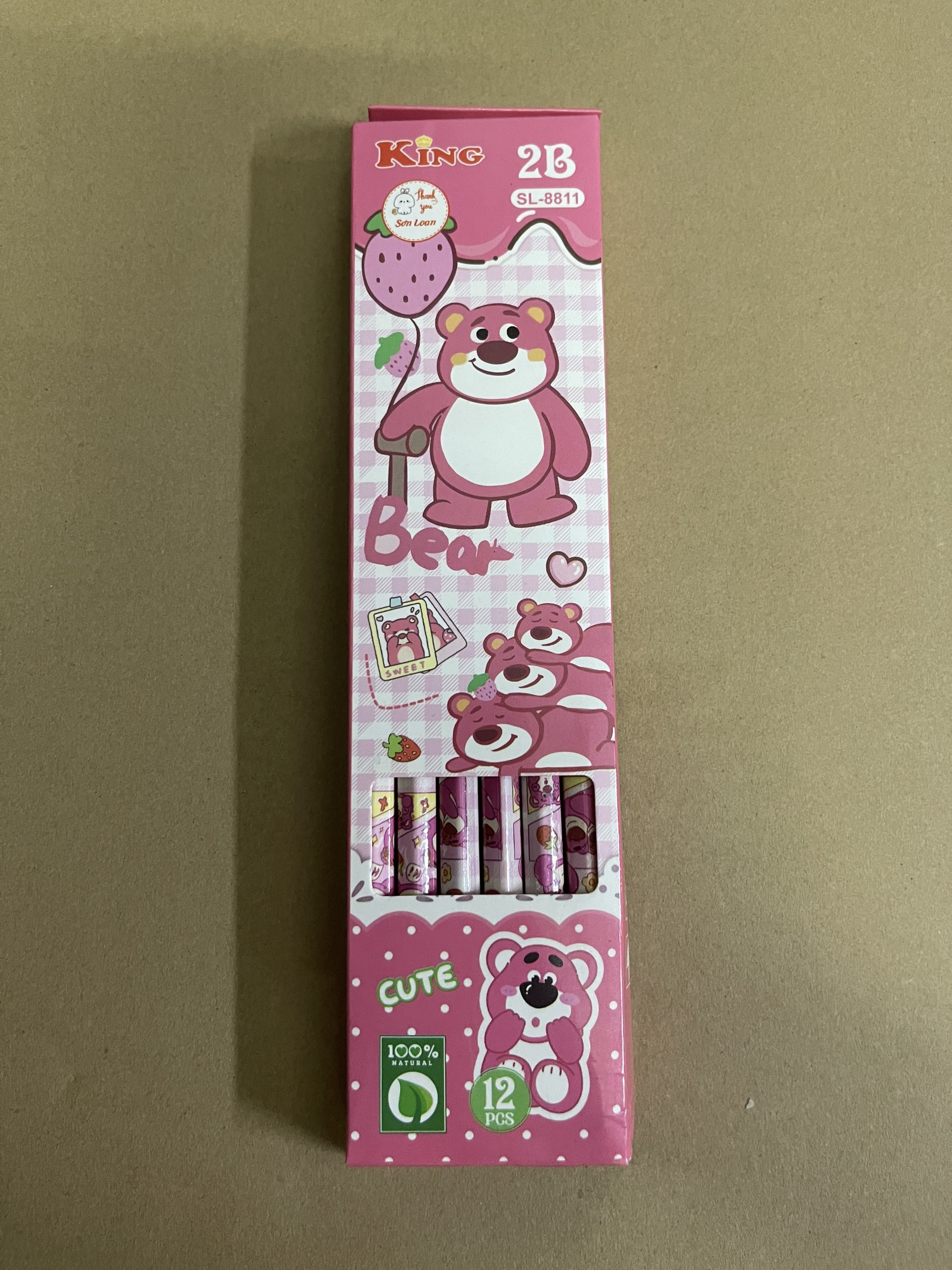 HỘP 12 CÂY BÚT CHÌ KING GẤU DÂU