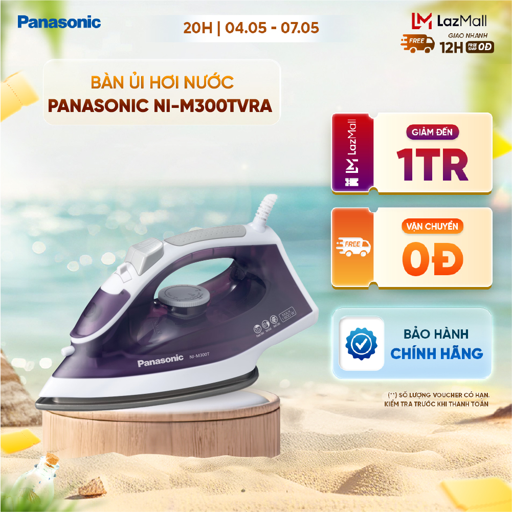 Bàn Ủi Hơi Nước Panasonic NI-M300TVRA Tím / NI-M300TARA Xanh - Phun hơi cực mạnh - Bảo hành chính hã