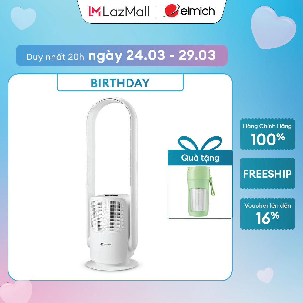 (Duy nhất 20h 04.05-07.05)Quạt không cánh kết hợp lọc không khí Elmich BFE-3936