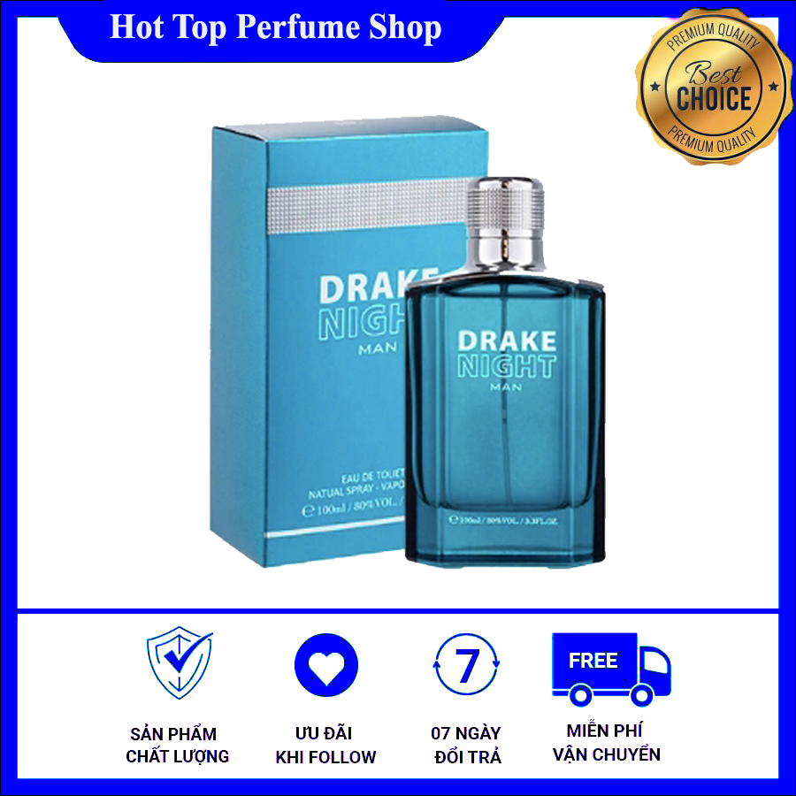 Nước Hoa Nam Cao Cấp Hương Liệu Pháp Drake Night 100Ml Lưu Hương 8 Tiếng Đồng Hồ Giúp Bạn Luôn Tự Tin Và Toả Sáng