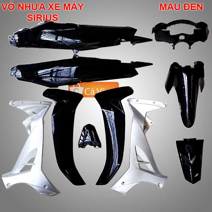 Vỏ nhựa xe máy Áo nhựa xe Yamaha Sirius- nhựa ABS  màu ĐEN