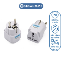 Phích Cắm Điện Chuyển Đổi GIGAHOME Từ 3 Chấu Sang 2 Chấu Phích Tròn Chịu Tải Lớn 10421