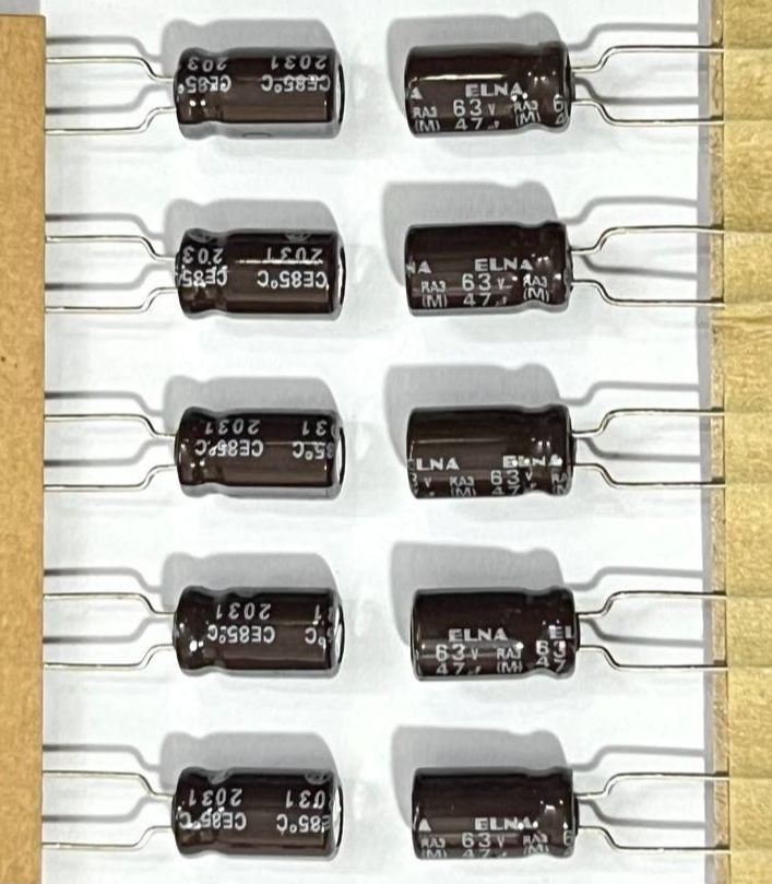 [ 10 con ] TỤ ELNA RA3 63V 47UF  63V47UF  47UF63V  47UF 63V( 6.3x11x5mm )