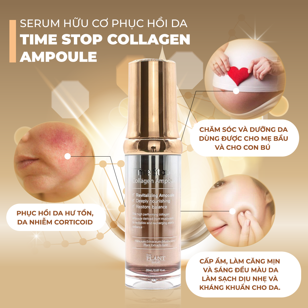 Serum Dưỡng Trắng Và Trẻ Hóa Da Phục Hồi Da Dành Cho Da Nhạy Cảm Mỏng Và Hư Tổn Collagen Time Stop Ampoule