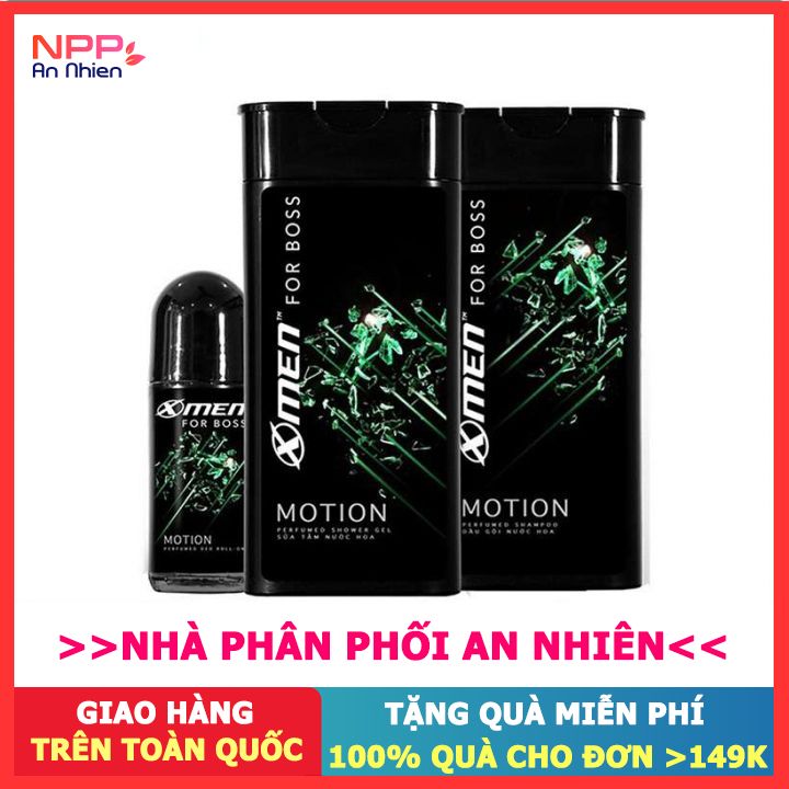 Combo Dầu Gội X - Men For Boss Motion 180G + Sữa Tắm 180G + Lăn Khử Mùi 50Ml - Npp An Nhiên