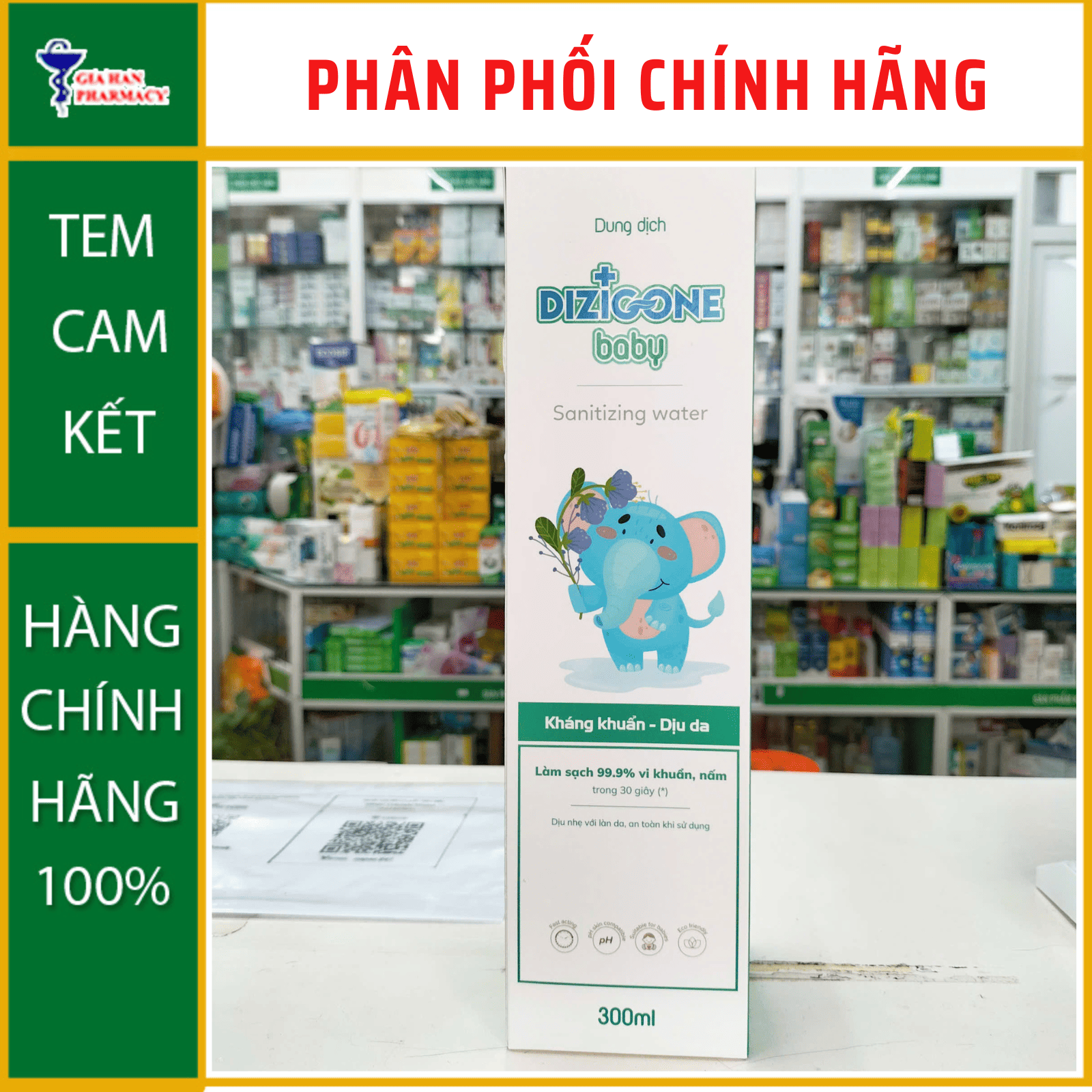 Dizigone Baby giúp phòng ngừa vi khuẩn trên làn da bé và môi trường xung quanh (Hộp 100ml / 300ml) - NT Gia Hân