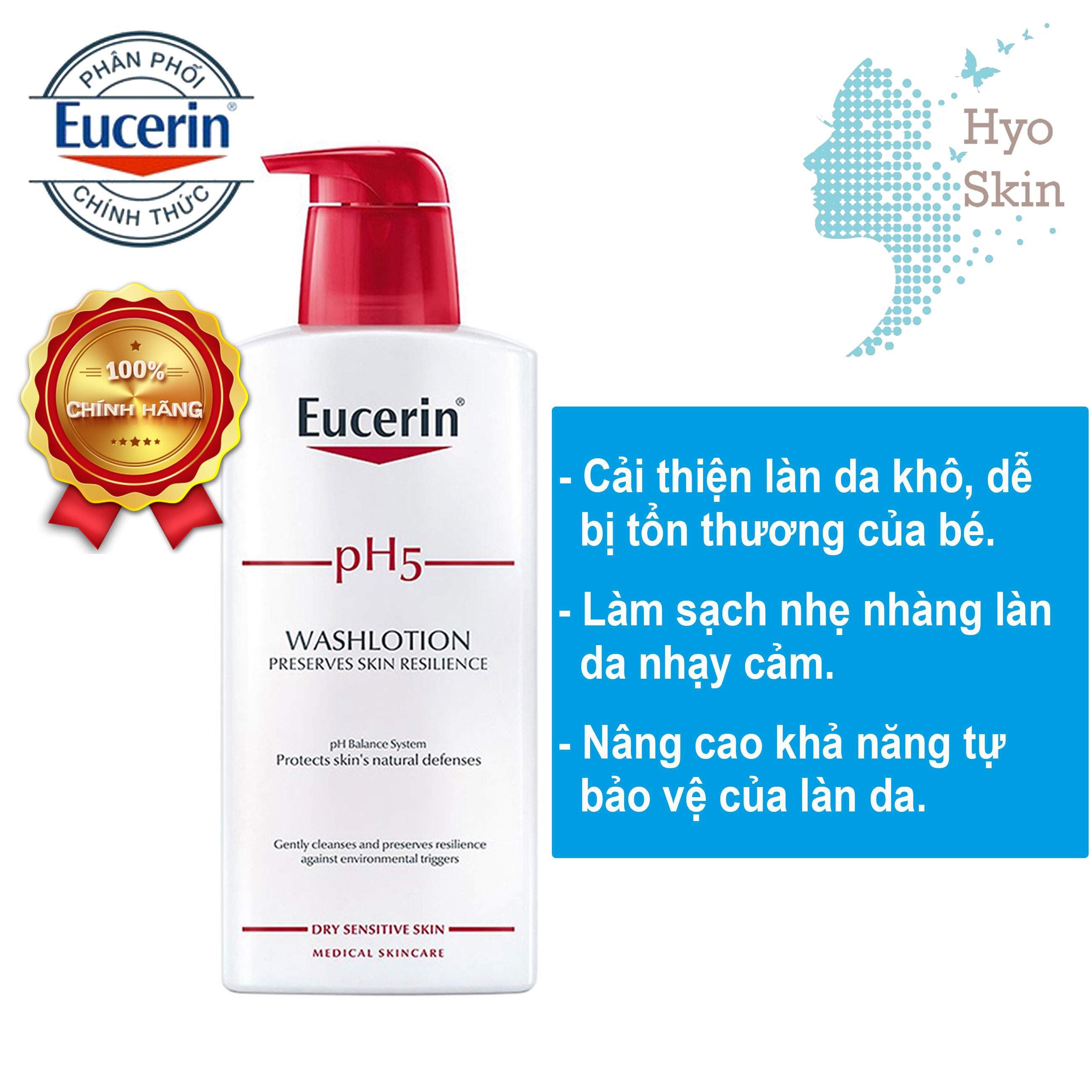 [Chính Hãng] Sữa Tắm Làm Sạch Cho Mặt Và Toàn Thân Eucerin Ph5 Washlotion Preserves Skin Resilience 200Ml