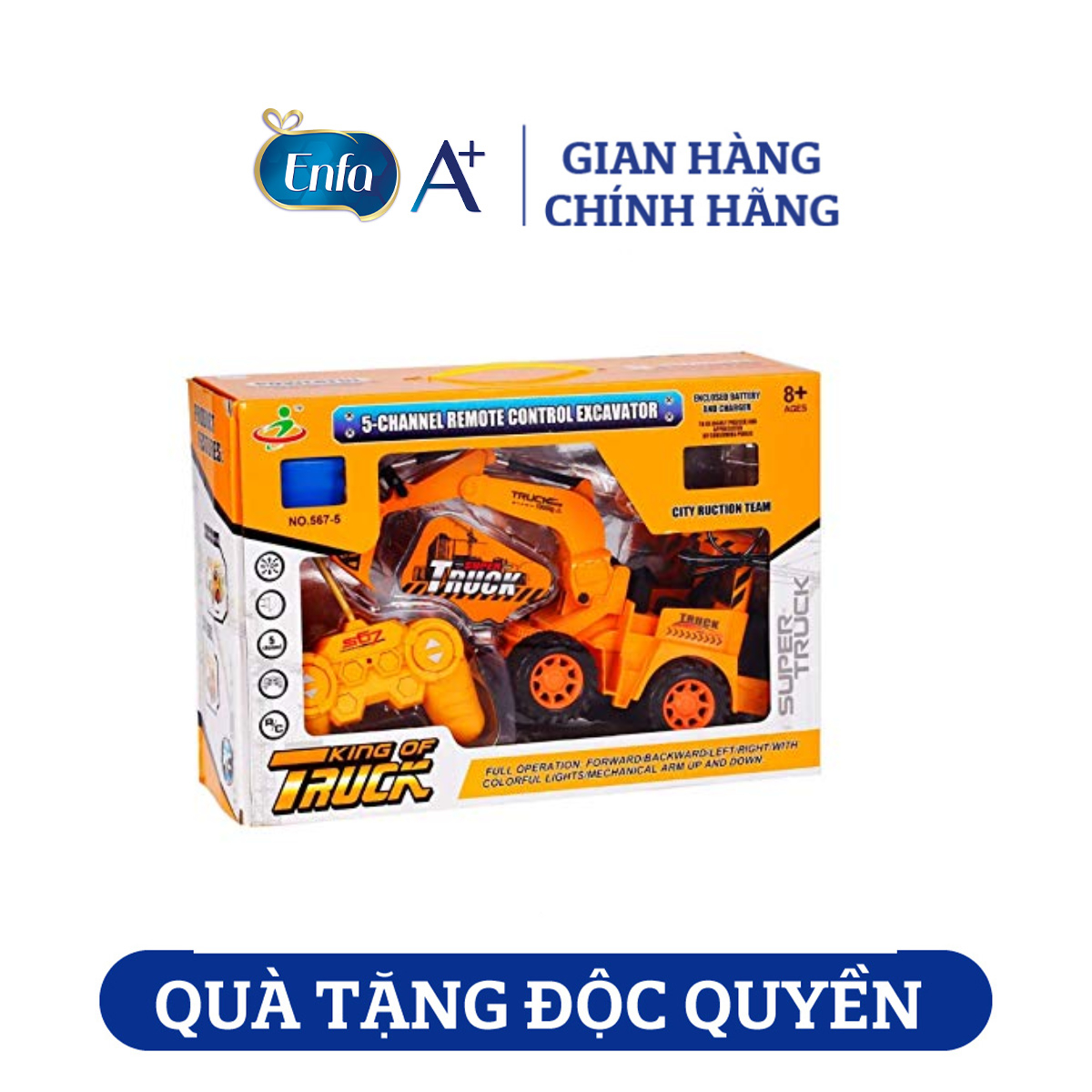 [Quà tặng Enfa] Đồ chơi xe cẩu điều khiển