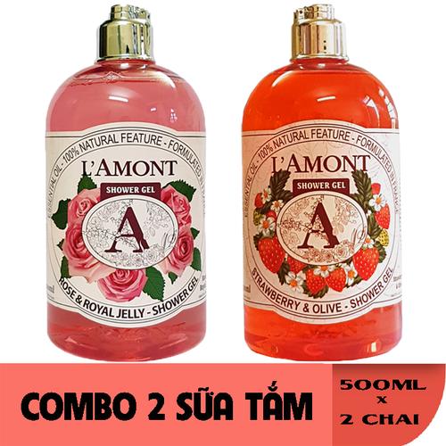 [Hcm]2 Chai Sữa Tắm Lamont En Provence Hương Hoa Hồng Và Hương Dâu Tây 500Ml/Chai