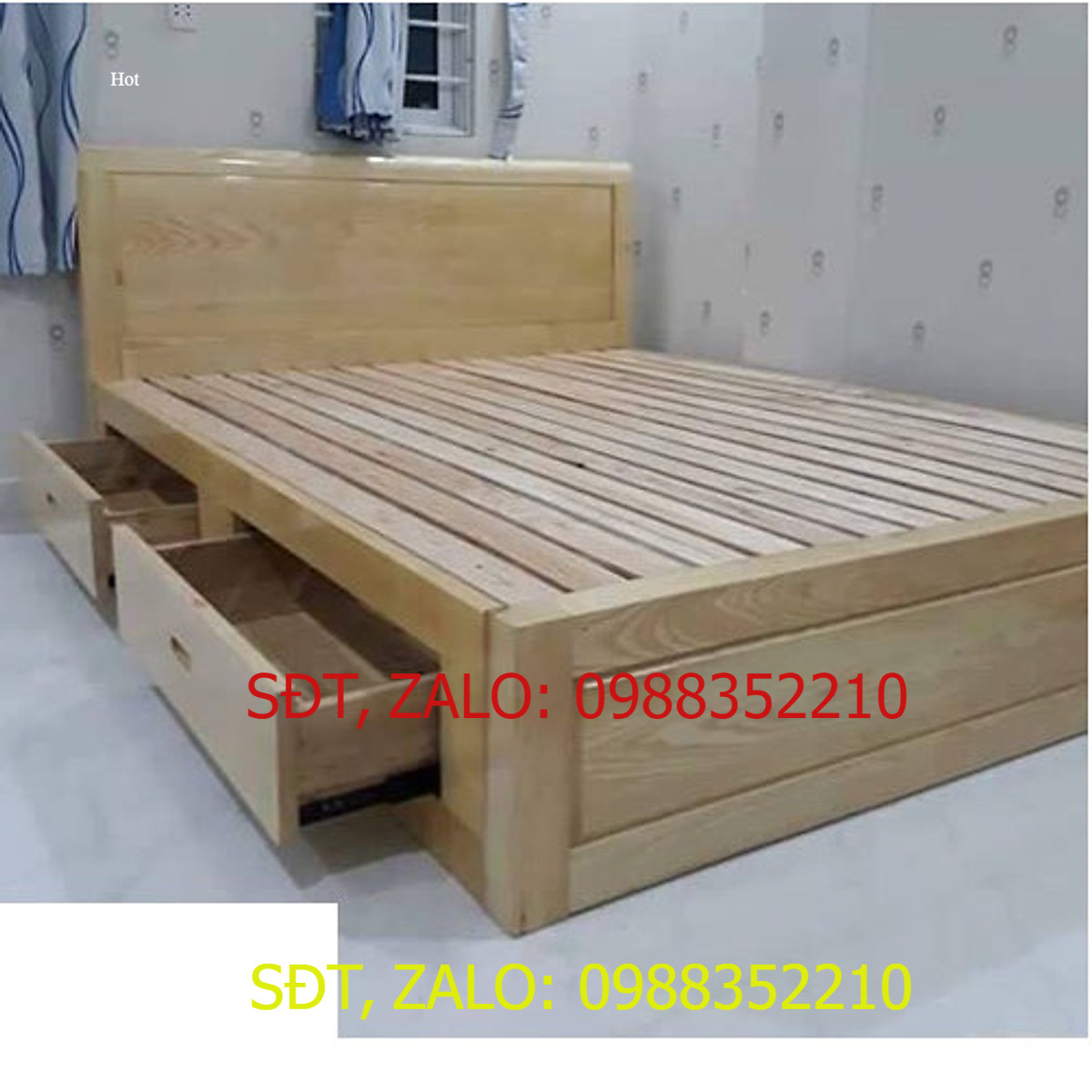 Giường ngủ gỗ sồi ngăn kéo vạt thường giường gỗ ngăn kéo cao cấp
