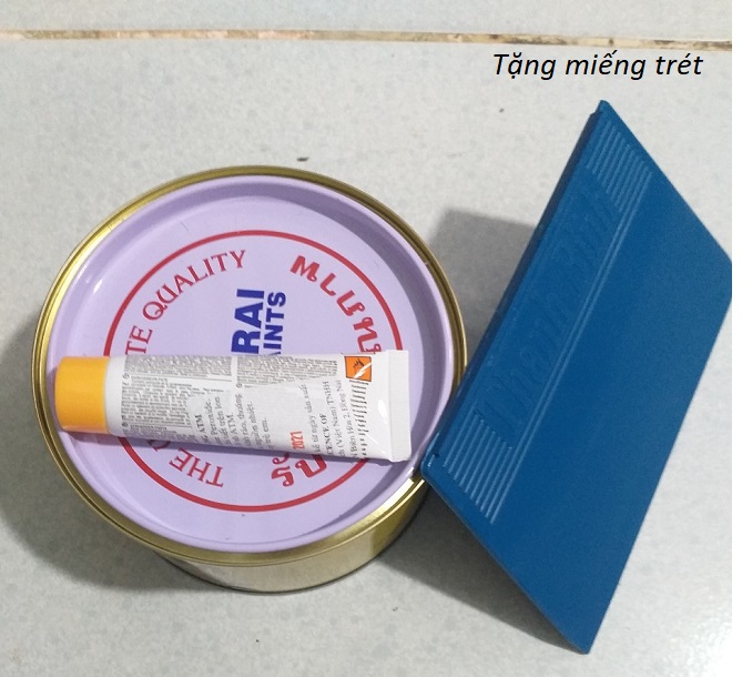 Bột bả trét ô tô xe máy Matit vàng ATM 1kg 2 thành phần dùng trám trét vết lõm trầy xước