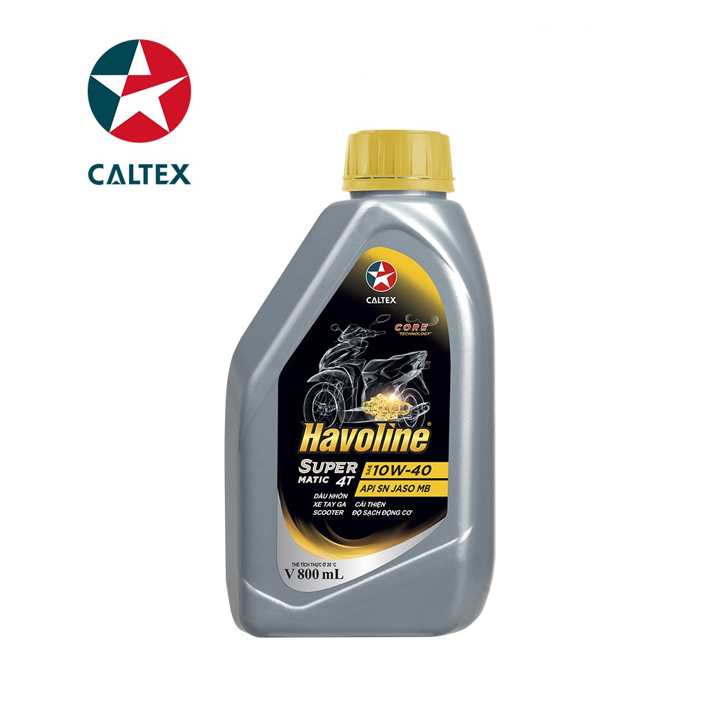 [HCM]Caltex Havoline Super Matic 10W40 0.8L - Nhớt xe tay ga cao cấp