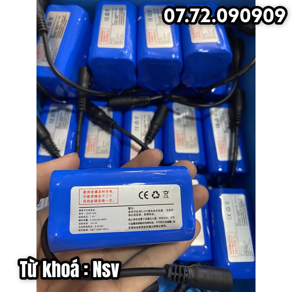 Nsv Pin dung lượng cao Kosi 7.4V 5200mah giắc tròn cho xe ô tô tàu thả mồi xả mồi điều khiển từ xa t