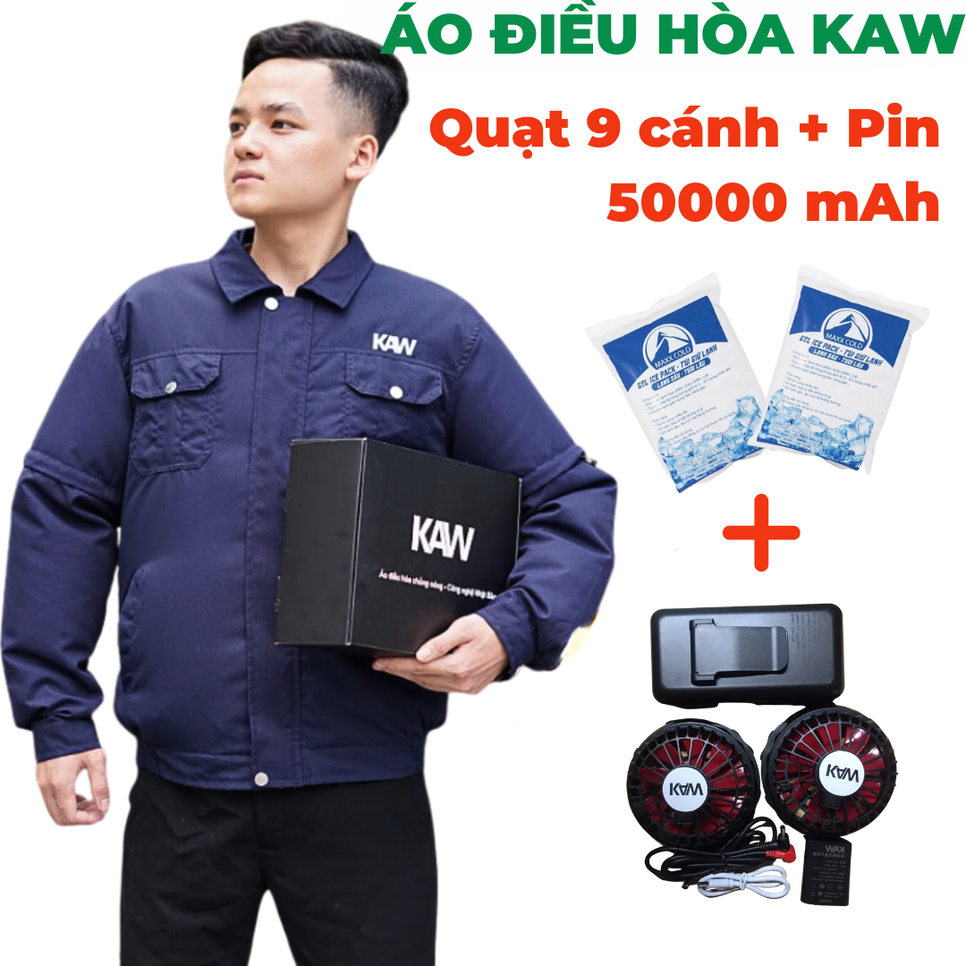 Áo điều hoà chính hãng Nhật bản KAW pin 50000mAh - Hàng chính hãng bảo hành 1 đổi 1