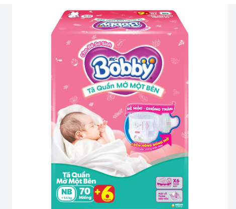 Tã/bỉm DÁN BOBBY lõi nén Cotton-Soft (XS70)NB70/S80/M76 mới