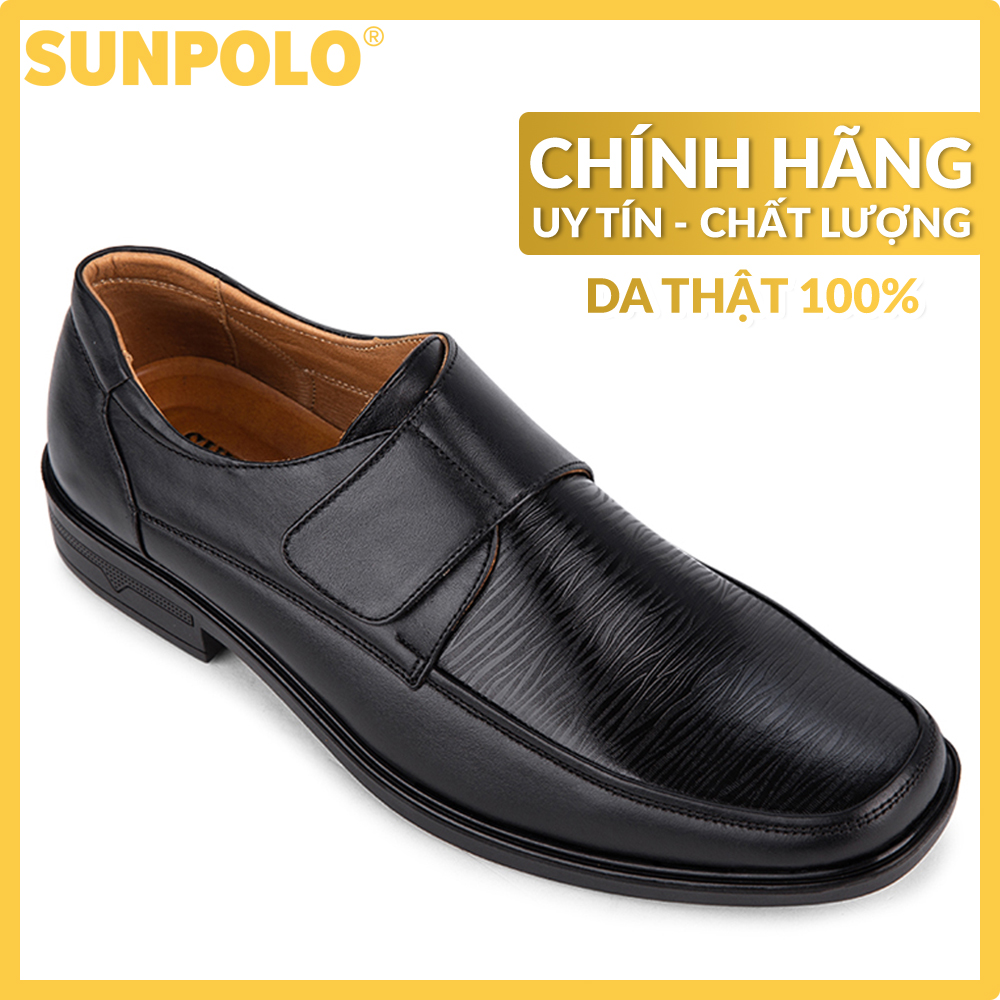 Giày nam Giày tây da bò SUNPOLO DAXE61 (Đen)