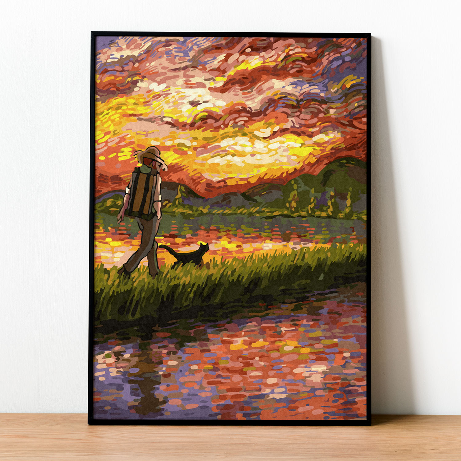 ✅Tranh số hóa Van Gogh Bước chân hoàng hôn đã căng khung 40x50cm