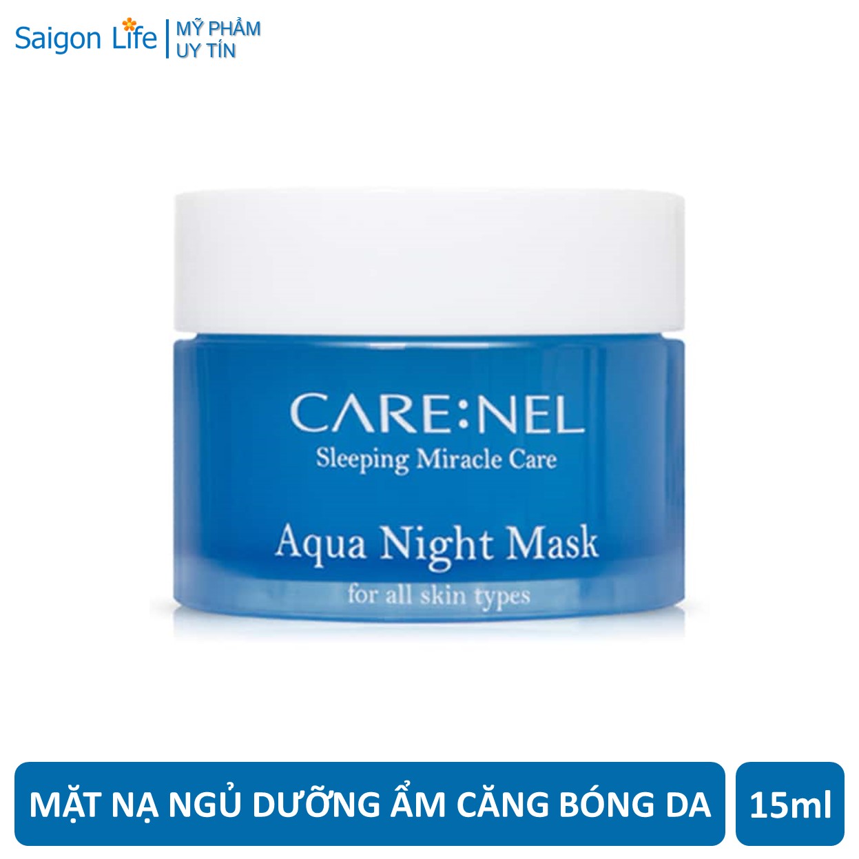 Mặt Nạ Ngủ Dưỡng Ẩm Căng Bóng Đàn Hồi Da Care:nel Carenel Aqua Night Mask 15Ml - Xanh Dương