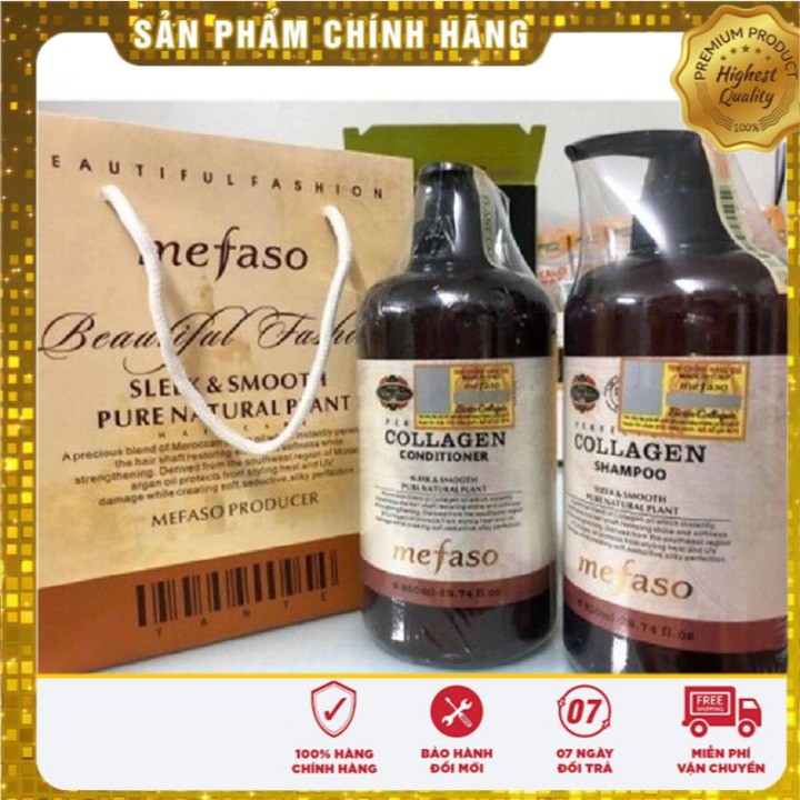 Hàng Loại 1 – Dầu gội cặp Mefaso colagen 850ml-cặp dầu gội COLAGEN-Cặp Dầu Gội Xả Mefaso Colagen hàng siêu hót