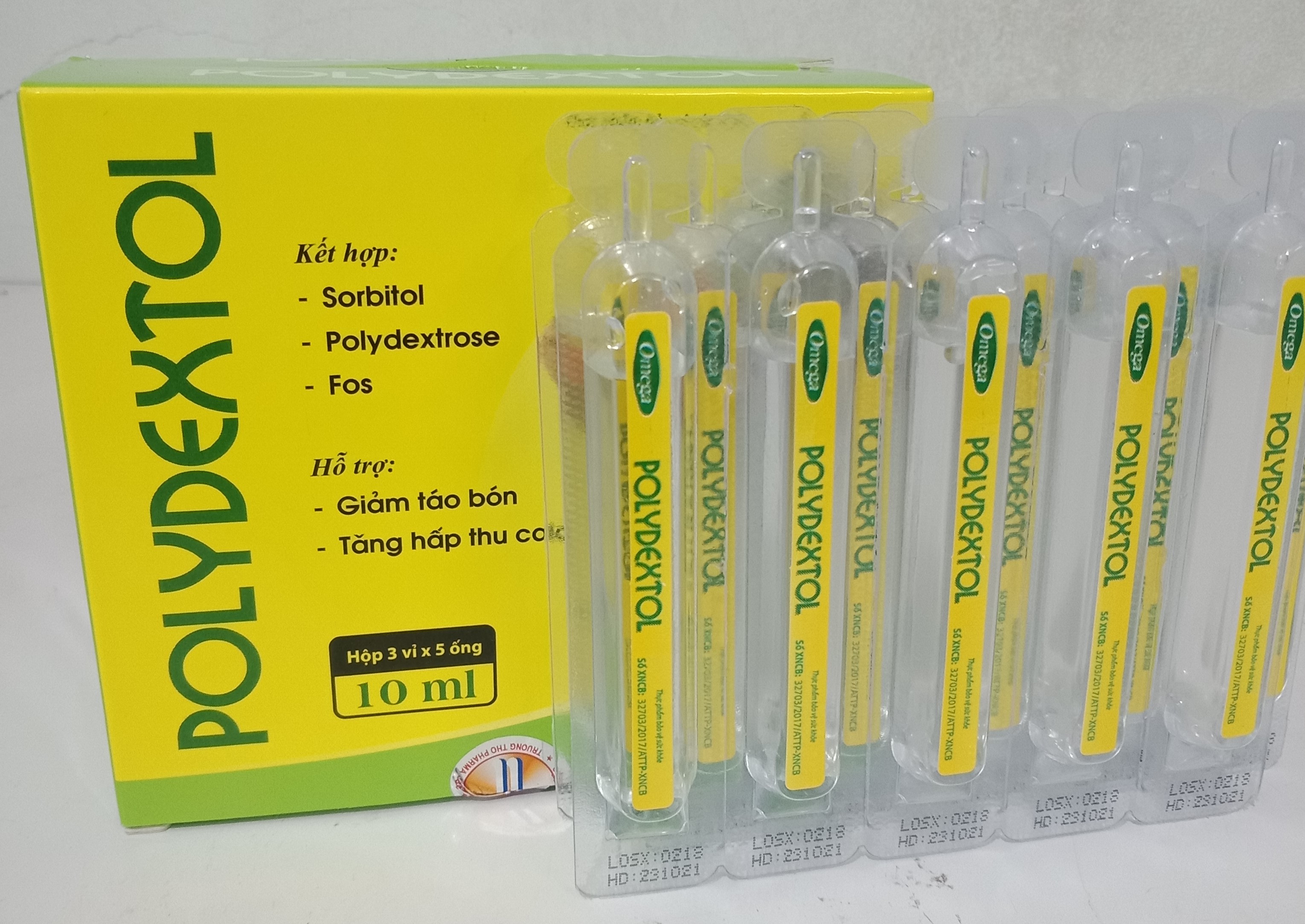 Thực Phẩm Hỗ Trợ Giảm Táo Bón Polydextol Vị Dưa Lưới ( Hộp 15 Ống)