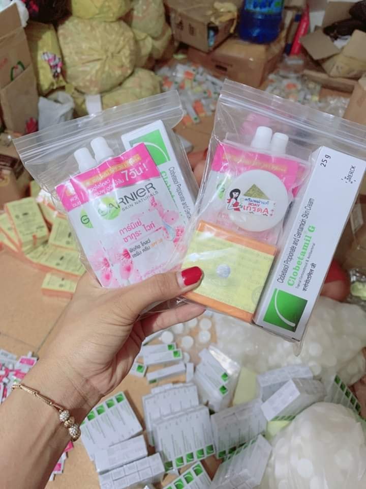 Combo Set Clobetamil G Loại 1 - Kem Dưỡng Trắng Da Mặt