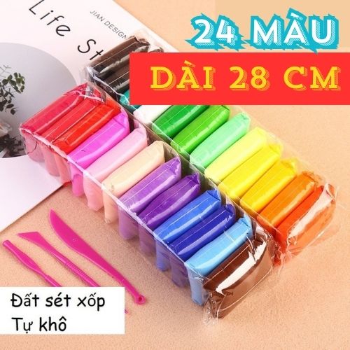 Đất sét tự khô Nhật 12 - 36 màu đất nặn tự khô Pastel an toàn nặn hình cao cấp siêu nhẹ cho bé trang