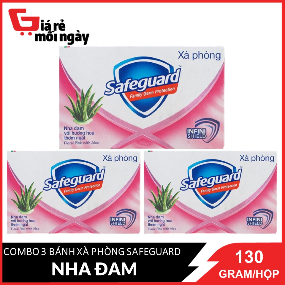 [Hcm]Combo 3 Bánh Safeguard Nha Đam (Hồng) 130Gx3