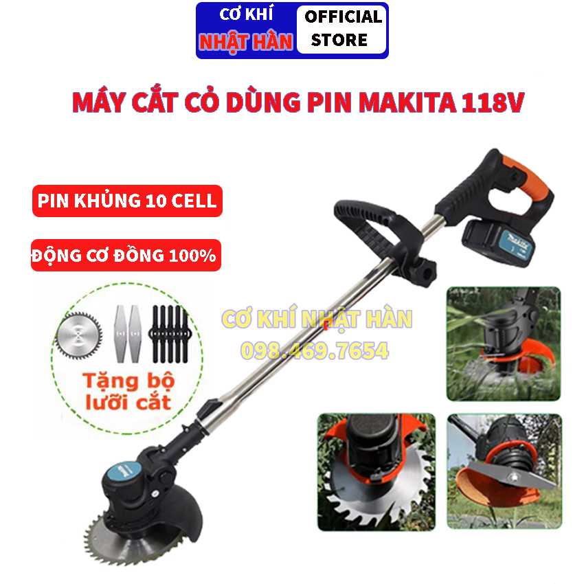 Máy cắt cỏ dùng pinmáy cắt cỏ cầm tay mini MAKITA pin lithium 10 cell cắt ngọt máy khỏe kích thước n