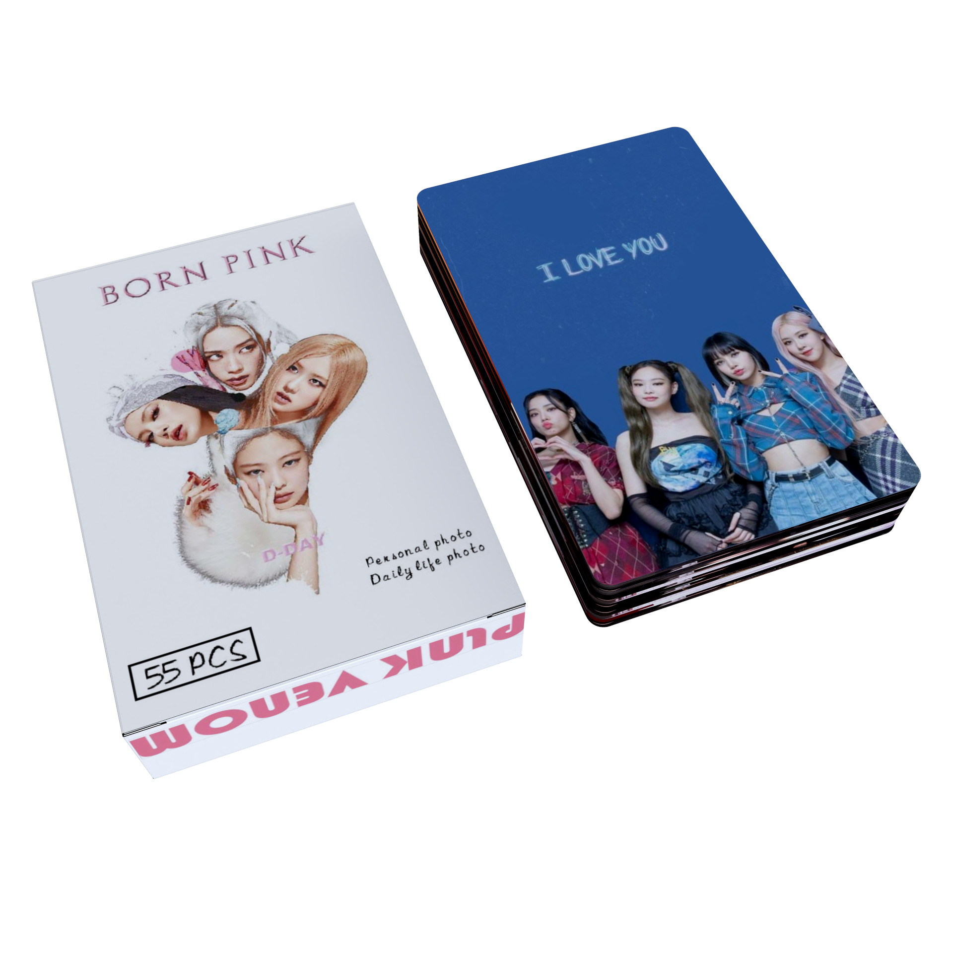 Thẻ Lomo card BlackPink bo góc BORN PINK Trắng 4 Đầu Album Thần Tượng Kpop