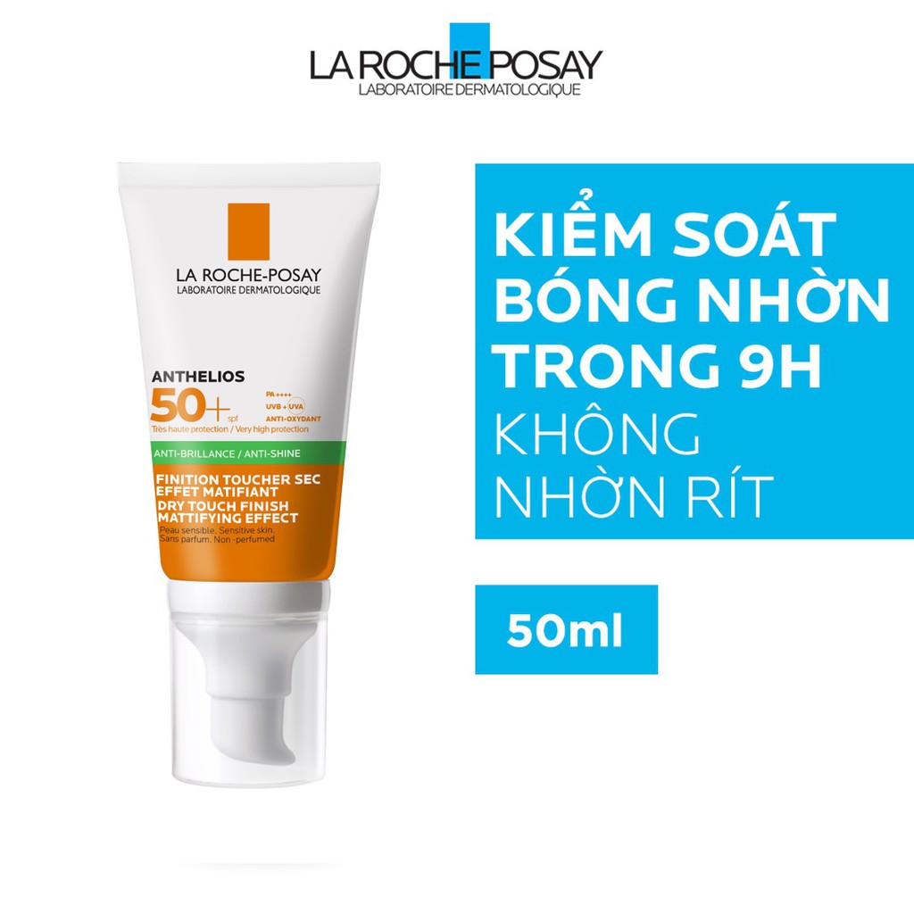 Kem chống nắng cho da dầu giúp kiểm soát nhờn và chống tia UVB & UVA SPF 50+ La Roche Posay Anthelios Dry Touch 50ML