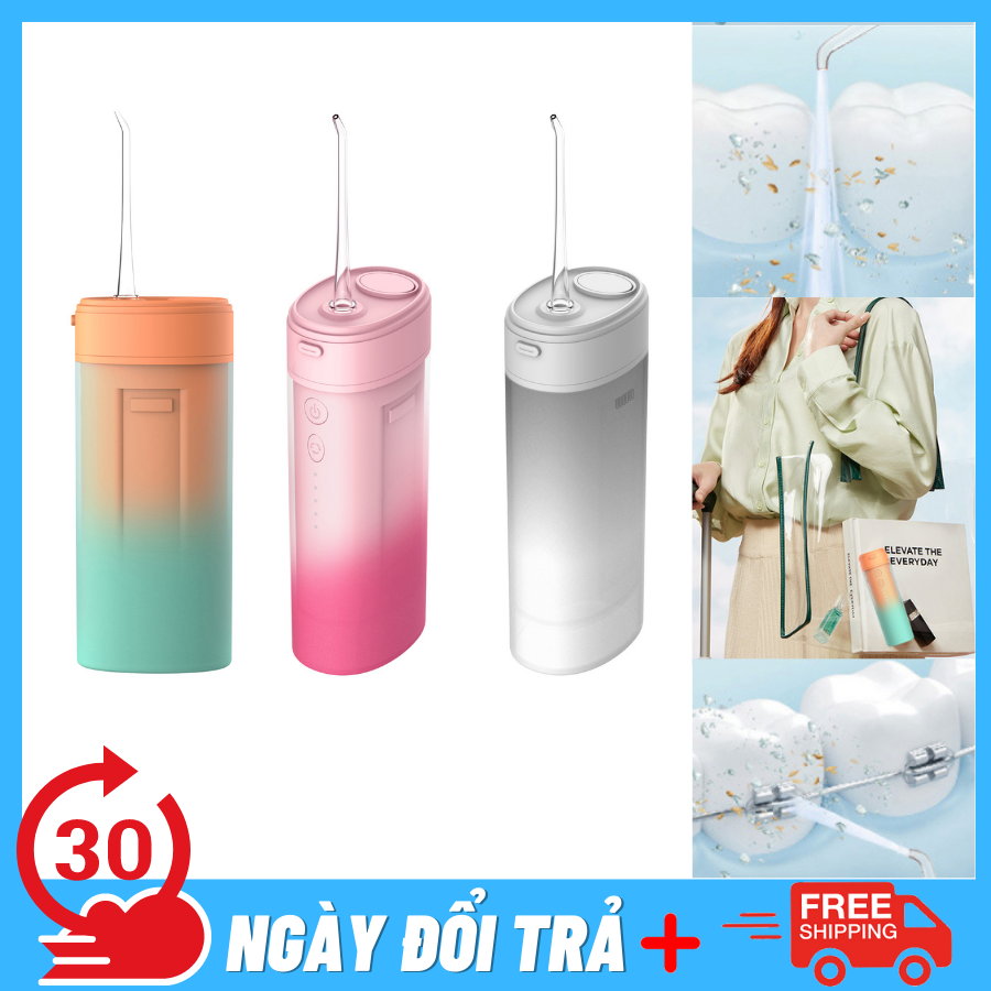 [Hcm][Thiết Kế Mới 2021] Máy Tăm Nước Cầm Tay Áp Suất Cao 4 Đầu Phun Sạch Răng 99% Sạch Mảng Bám Mịn [30 Ngày 1 Đổi 1] Master Clean
