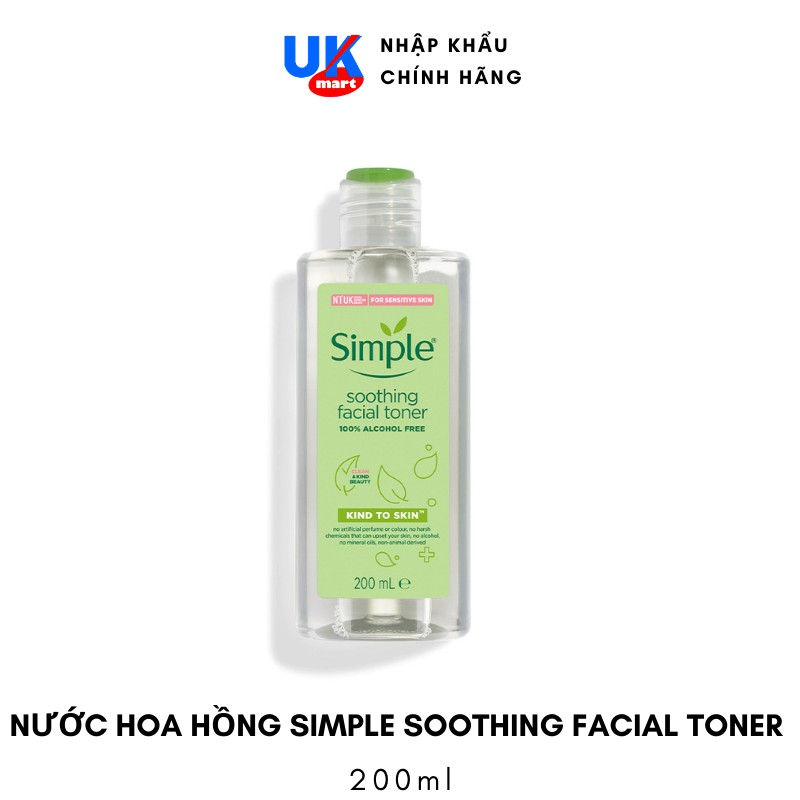 Nước Hoa Hồng Simple Smoothing Facial Toner 200Ml Của Anh Quốc - Shop Sunflower