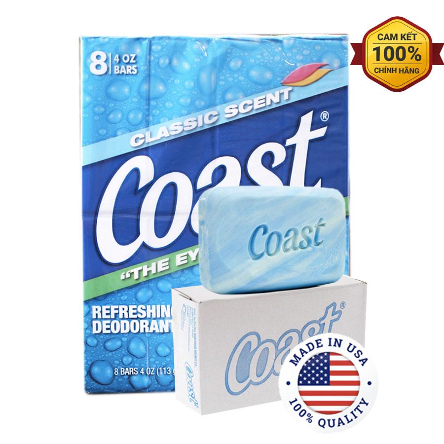 8 Cục Xà Bông Coast Sát Khuẩn Sạch Da - Hàng Usa - 113G/Cục