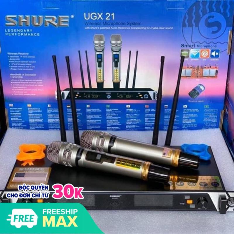 Mic Shure Hàng Bãi Mỹ Dàn Karaoke - Bộ Micro Không Dây Shure UGX 21 Chính Hãng Kèm Đầu Thu Cao Cấp 4