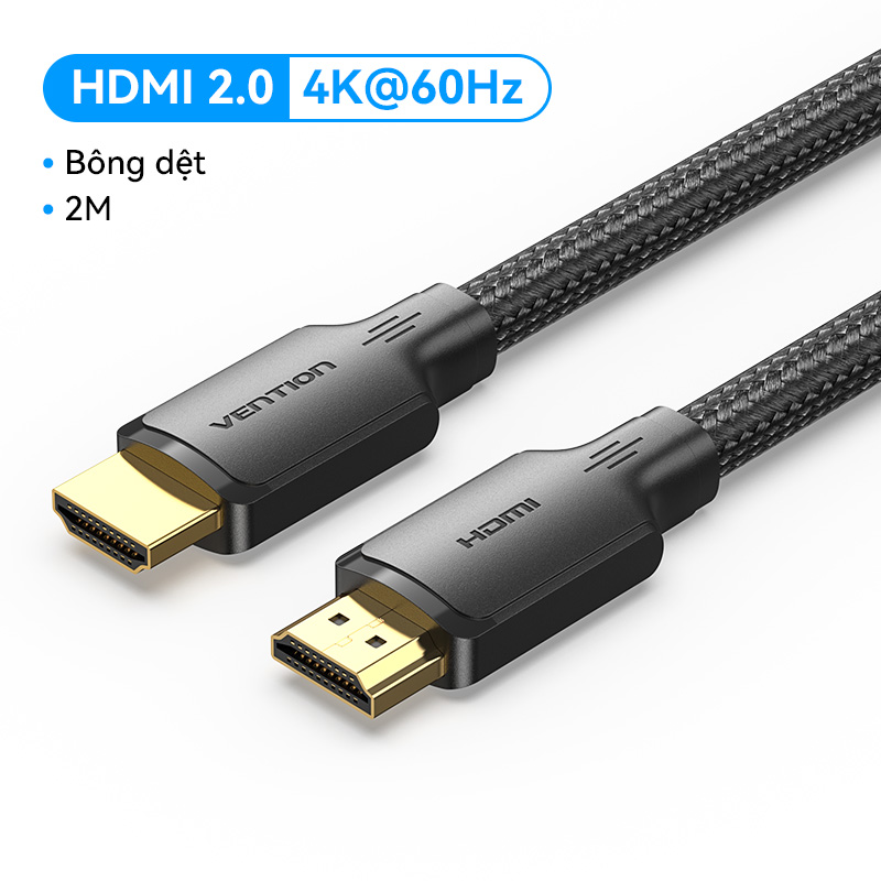 Vention Cáp HDMI 4K HD TV bông lưới dệt HDMI tốc độ cao cáp 2.0 Đực Với đực cáp hiệu ứng 3D laptop m
