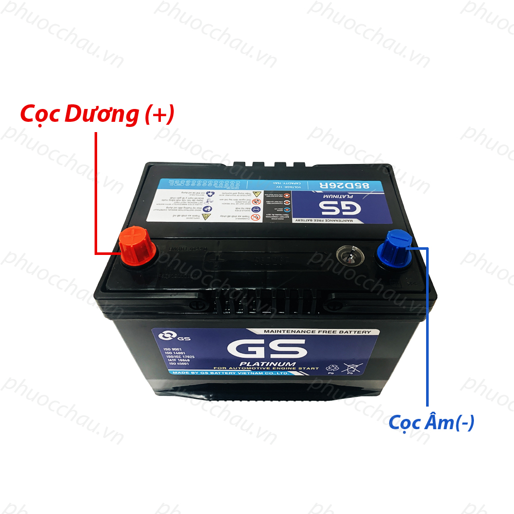 Bình Ắc Quy 12V-75Ah Ắc Quy Ô Tô GS MF 85D26L/R