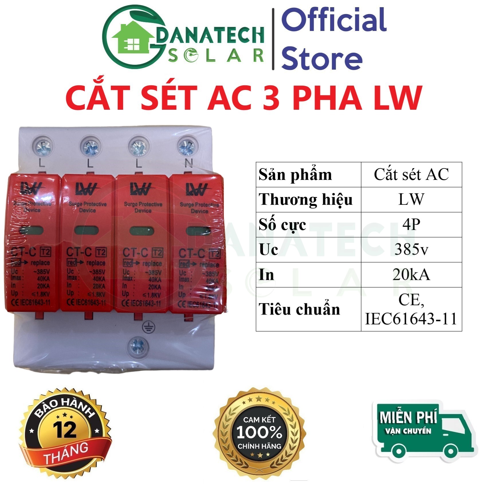 Thiết bị cắt sét lan truyền chính hãng cao cấp LW SUNTREE | AC DC 1 pha 3 pha