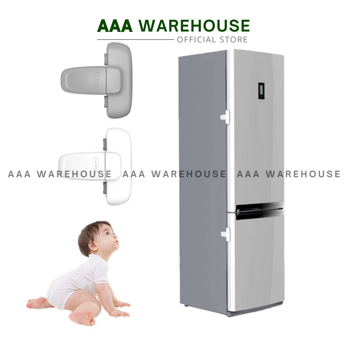 [3105] Khoá Chốt Cánh Cửa Tủ Lạnh Giữ An Toàn Chắc Chắn Bảo Vệ Cho Em Bé An Tâm Tiện Dụng Cho Mẹ