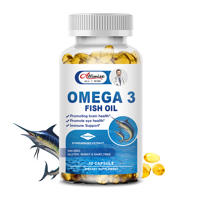 Alliwise Omega 3 Viên nang dầu cá 3600mg DHA Omega 3 bổ sung cho tim não và hỗ trợ miễn dịch